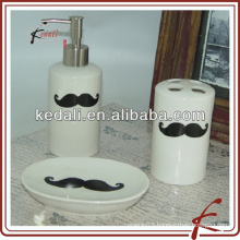 set of 3 cute mustache bathroom sets-ceramic set